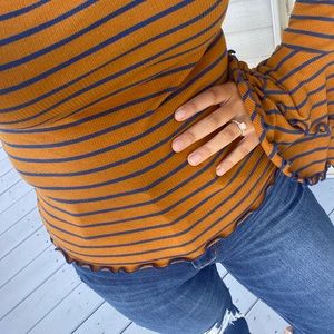 We the Free Striped Belle Sleeved top